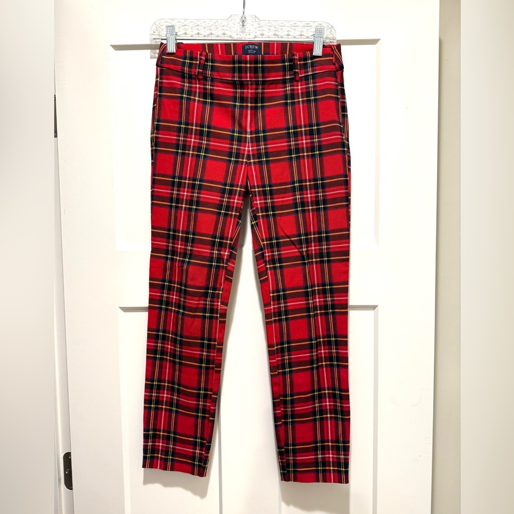 J.Crew Red and Yellow Tartan Ankle Skinny Pants